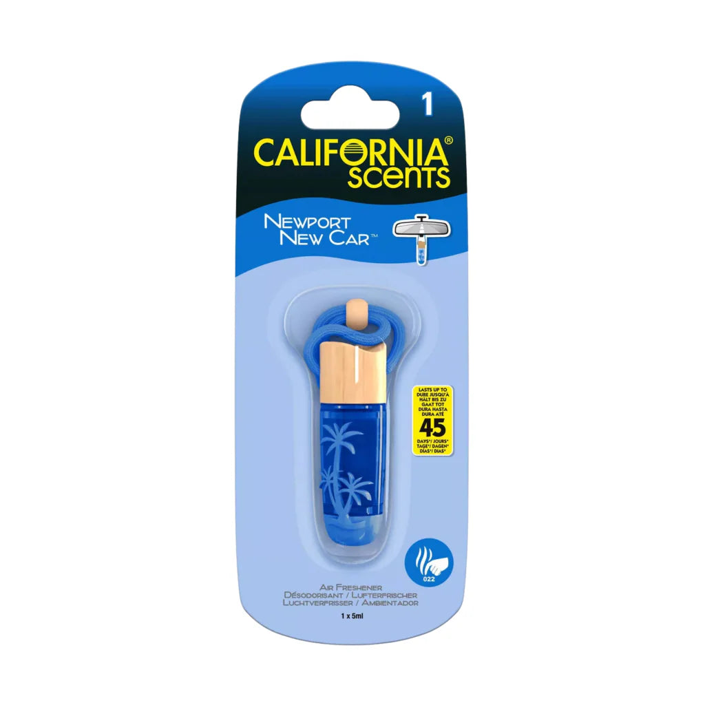 California Scents Hanging Vial Air Freshener Newport New Car