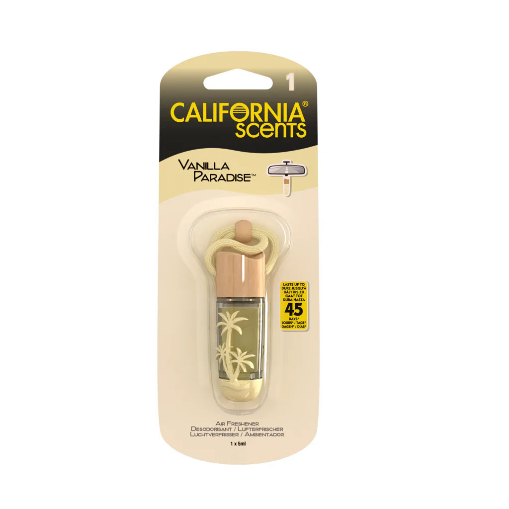California Scents Hanging Vial Air Freshener Vanilla Paradise