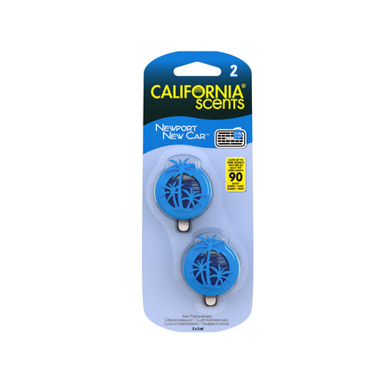California Scents 2 Pack Mini Diffuser Air Freshener Newport New Car