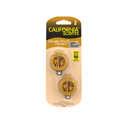 California Scents 2 Pack Mini Diffuser Air Freshener Golden State Delight